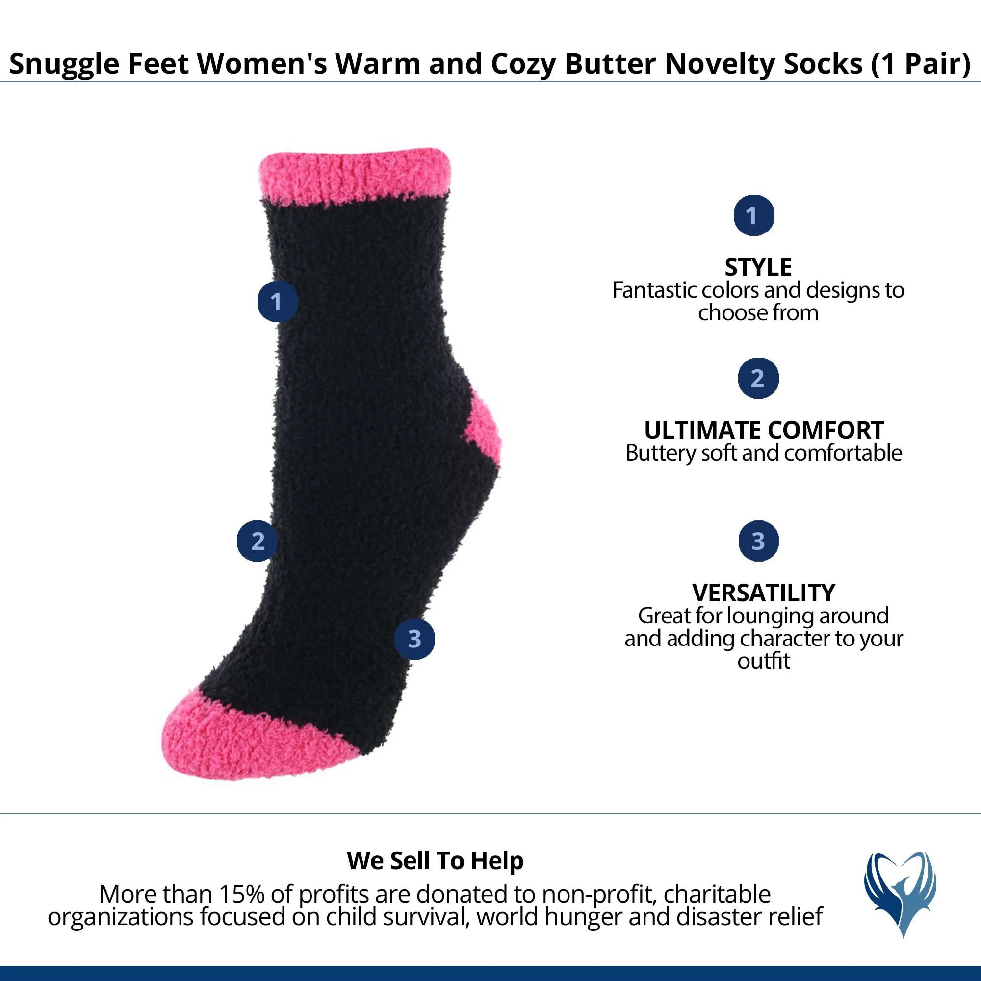 Snuggle Feet Women's Warm and Cozy Butter Novelty Socks  (1 Pair)