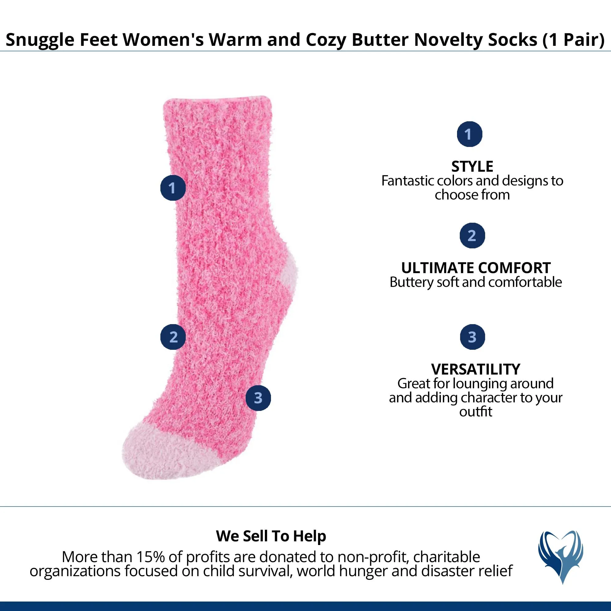 Snuggle Feet Women's Warm and Cozy Butter Novelty Socks  (1 Pair)