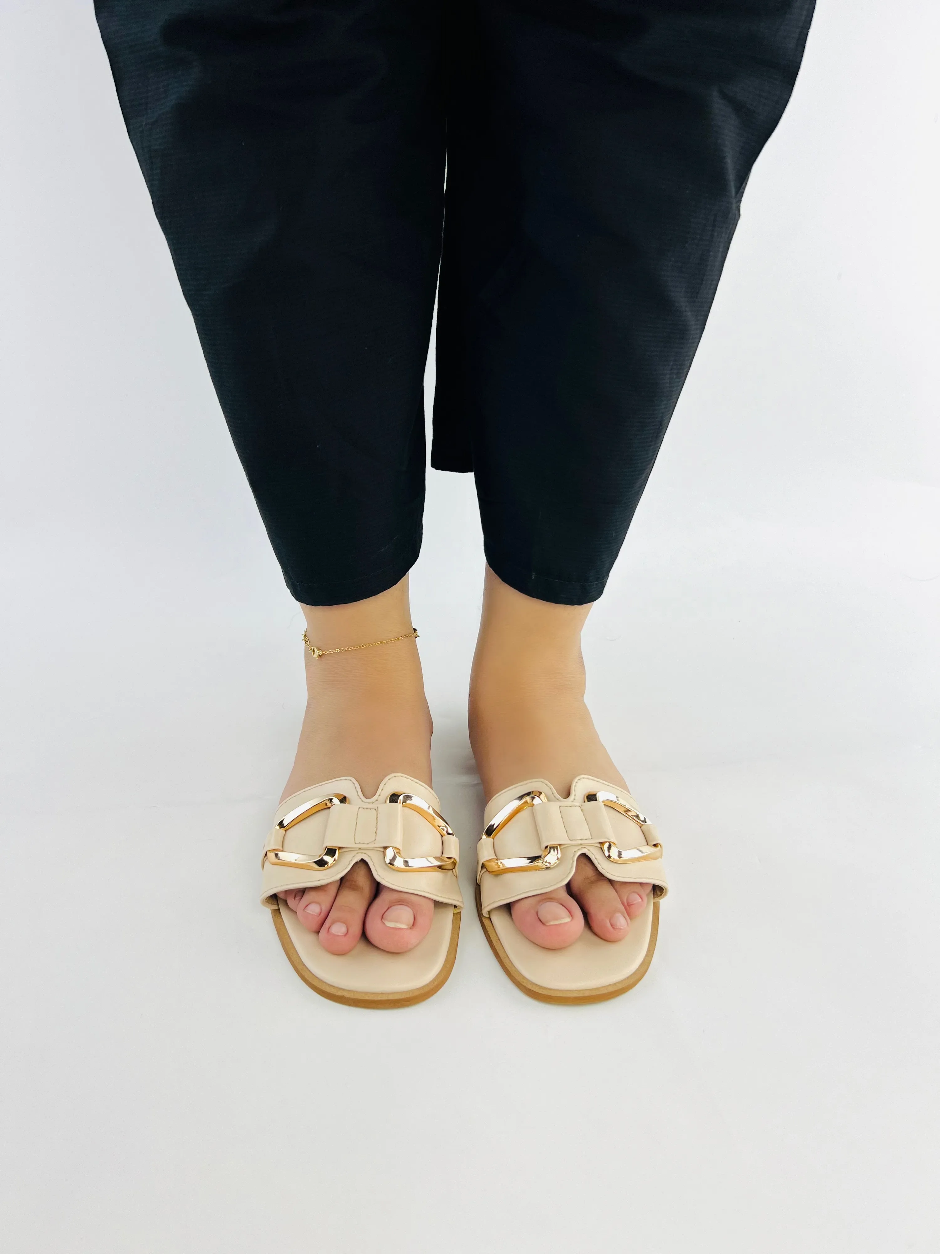 Spunkz Beige Casual Slippers for Women