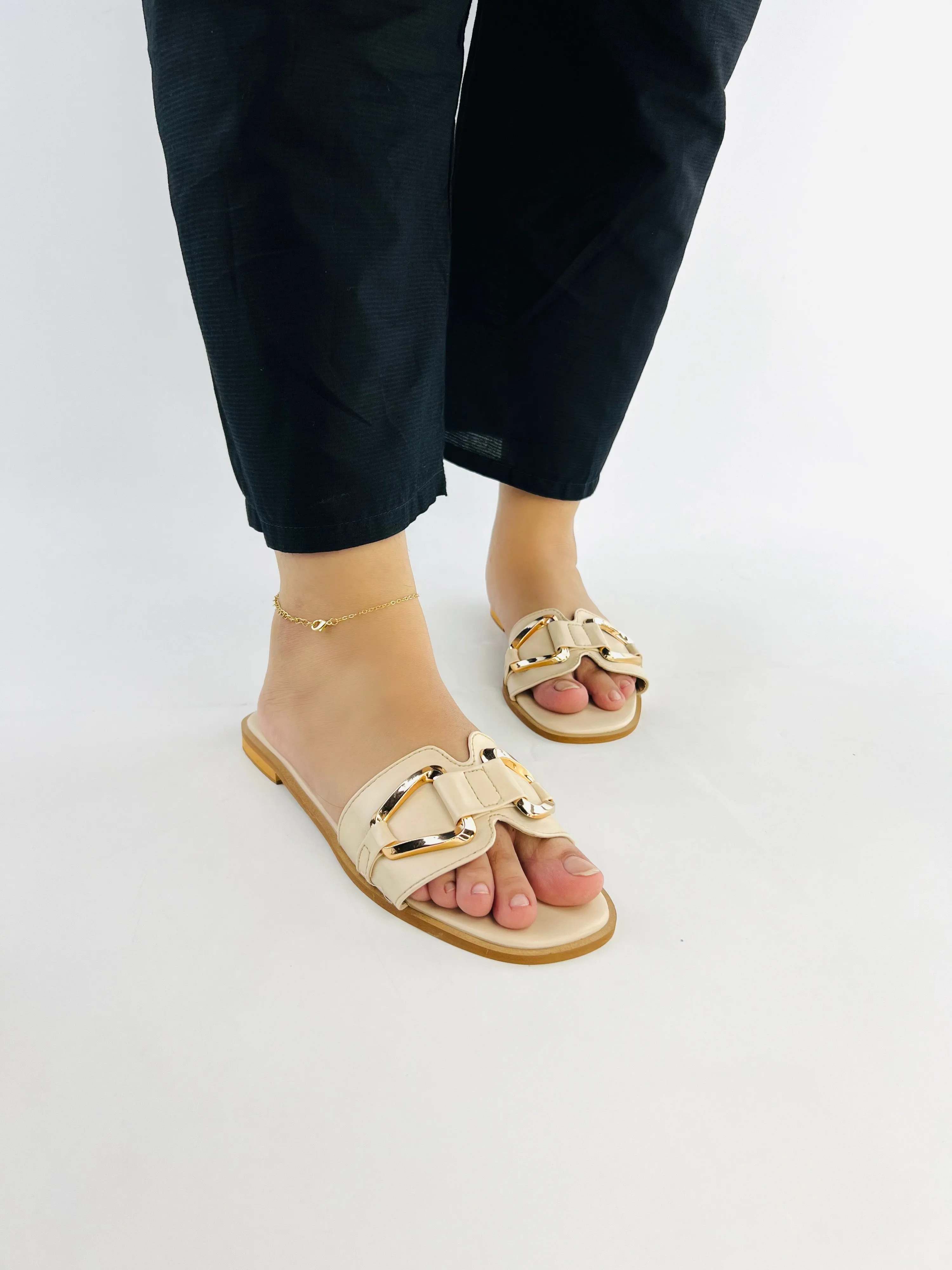 Spunkz Beige Casual Slippers for Women