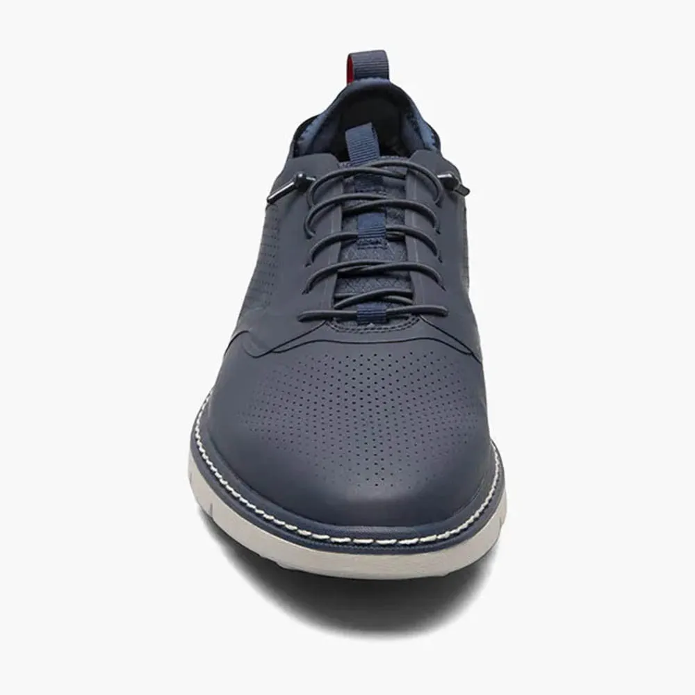 Stacy Adams SYNCHRO Navy Blue Plain Toe Elastic Lace Up Shoes