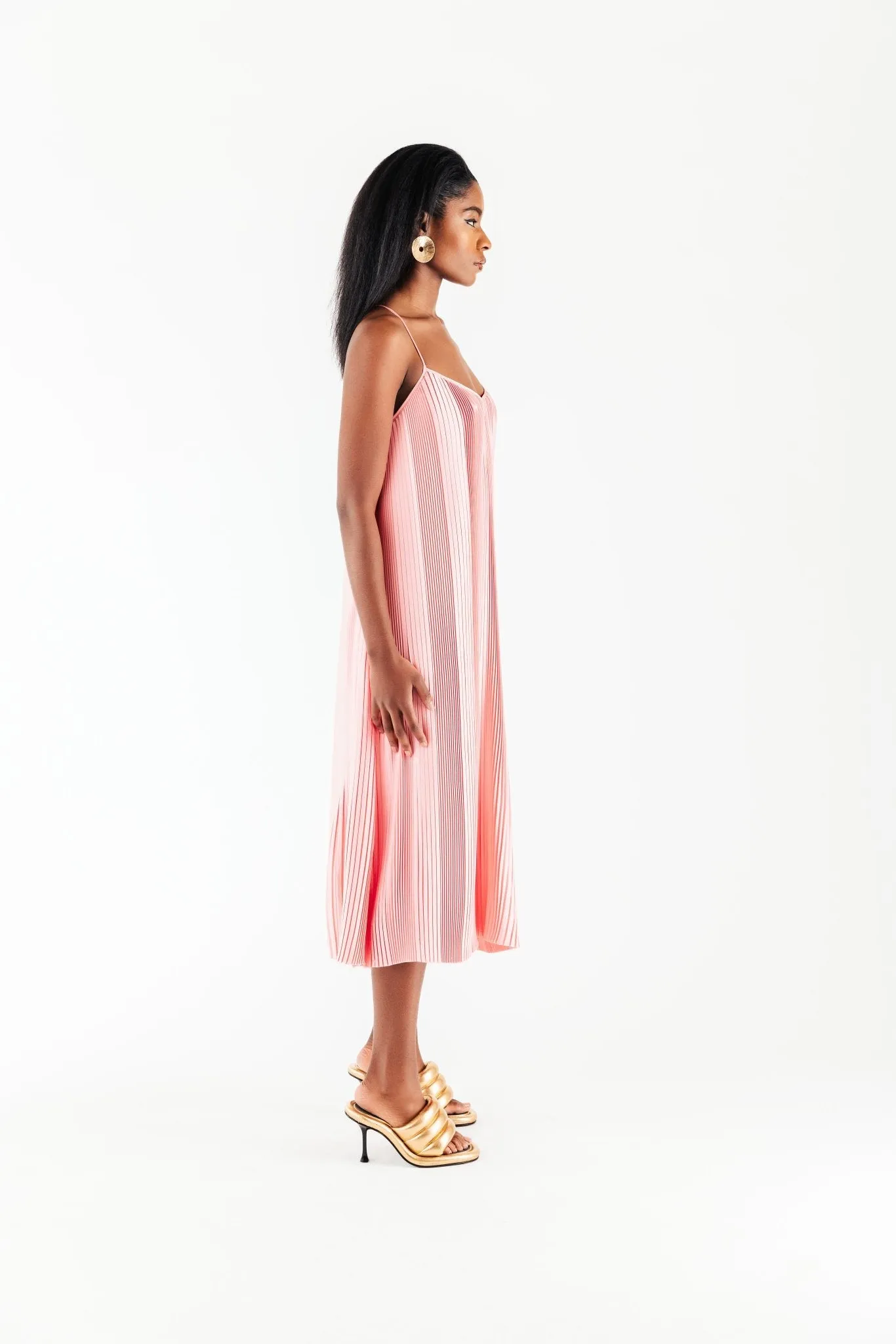 Starr Pleated Crepe Dress