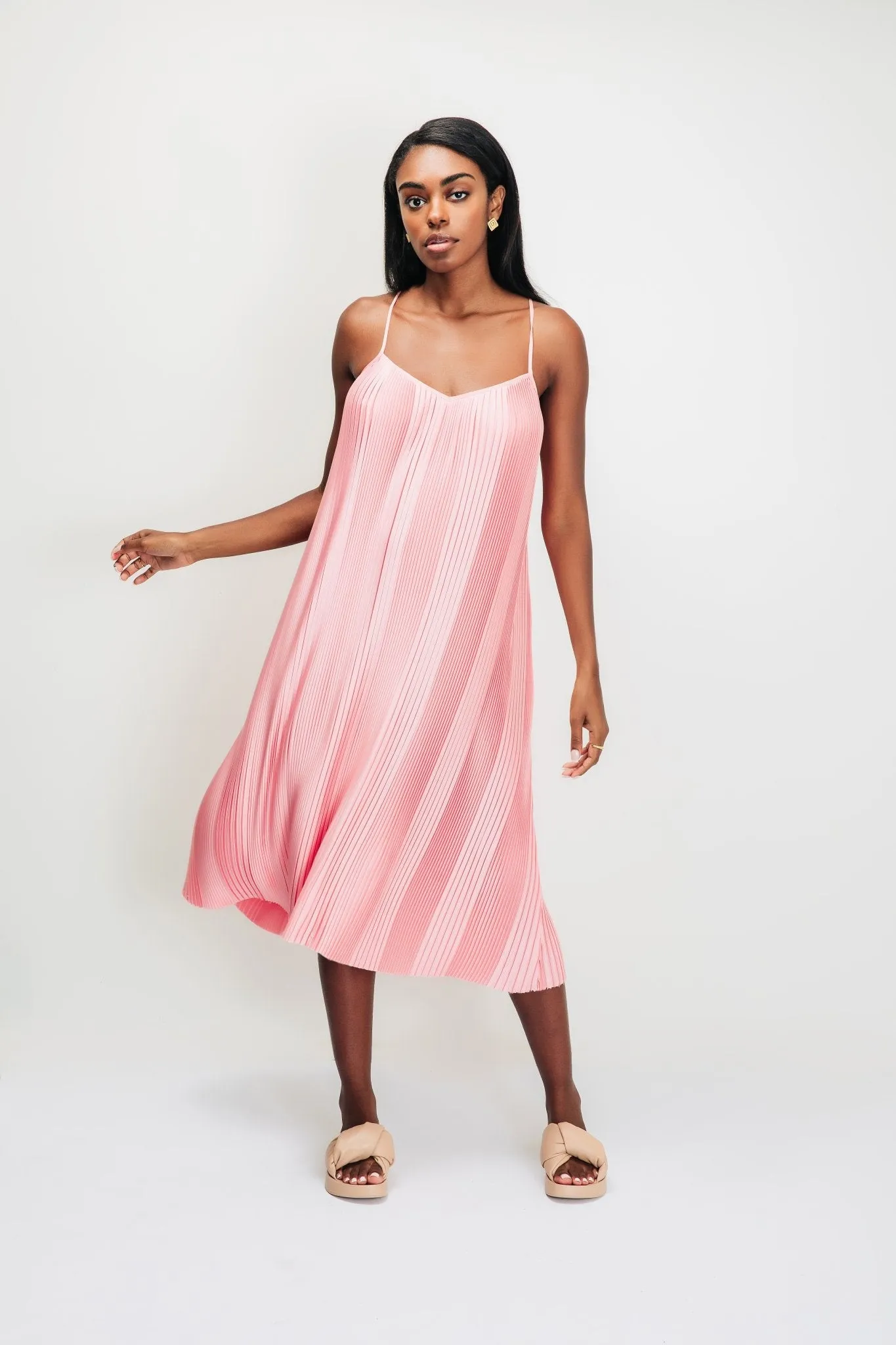 Starr Pleated Crepe Dress