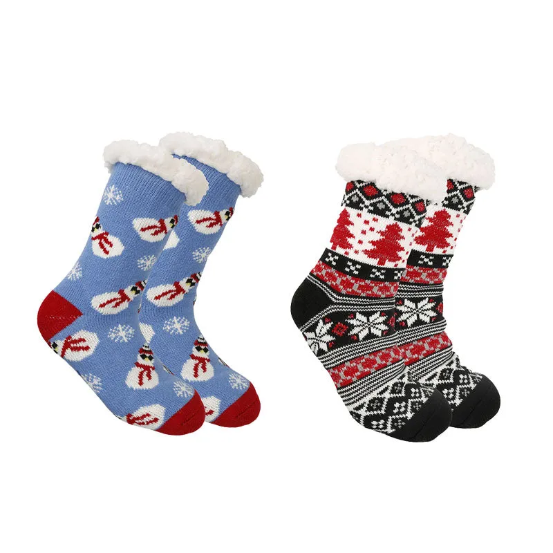 Sweetnana Christmas Women’s Cozy Socks - Cute Super Soft Non-Slip Slipper Fuzzy Socks, Thickened Winter Stockings, Perfect for Lounge Wear