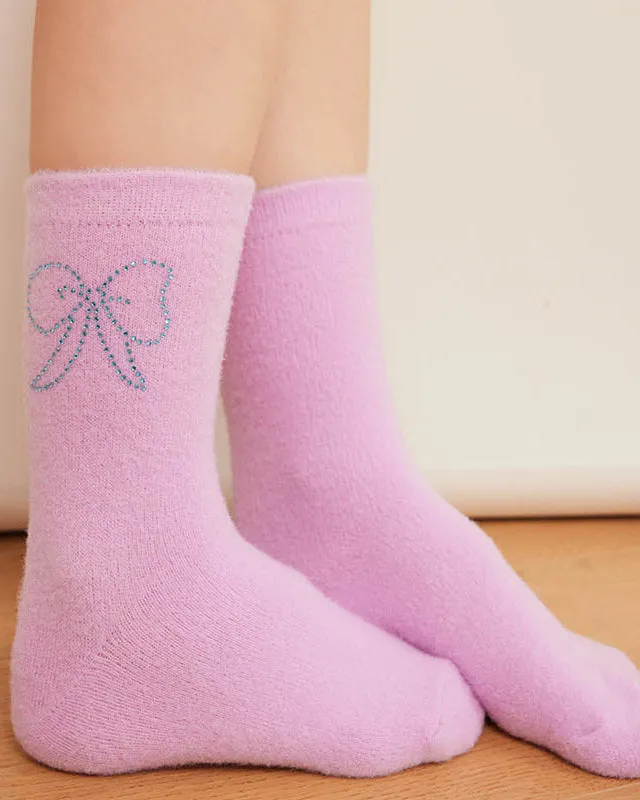 Sweetnana Fun Diamond Series Cozy Crew Socks - Fuzzy Socks for Women Fluffy Slipper Socks Soft Warm Winter Colorful Socks Sticky Diamond.