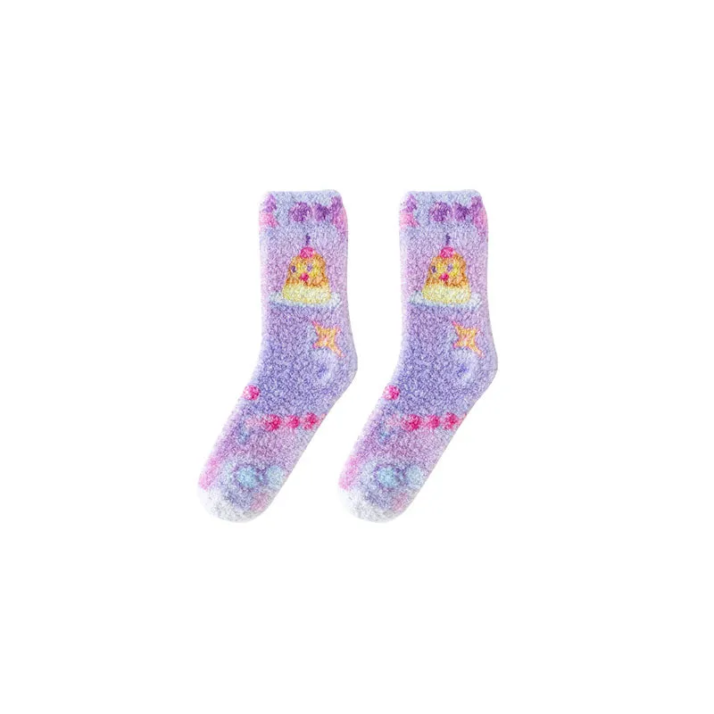 Sweetnana Graffiti Series Cozy Crew Socks for Women - Fuzzy Socks Soft Slipper Socks, Thickened and Non-Slip, Winter Warm Plush Stocking.