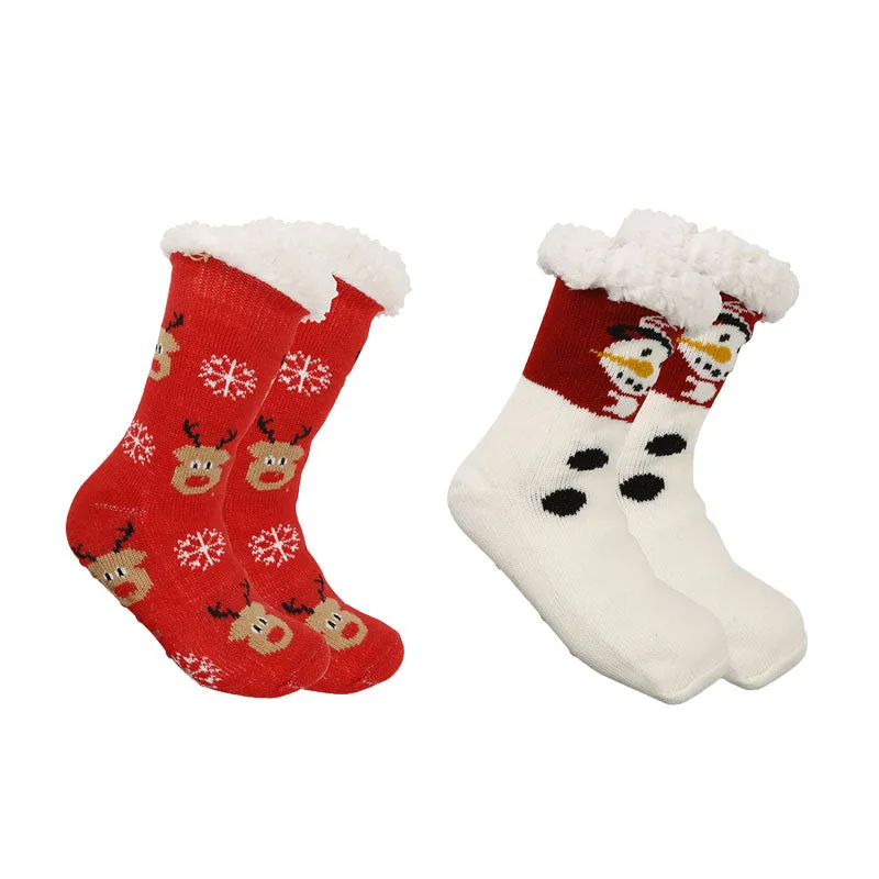 Sweetnana Women’s Christmas Cozy Socks - Non-Slip Slipper Fuzzy Socks, Super Soft Crew Socks, Cute Thickened Winter Stockings, Perfect for Lounge Wear