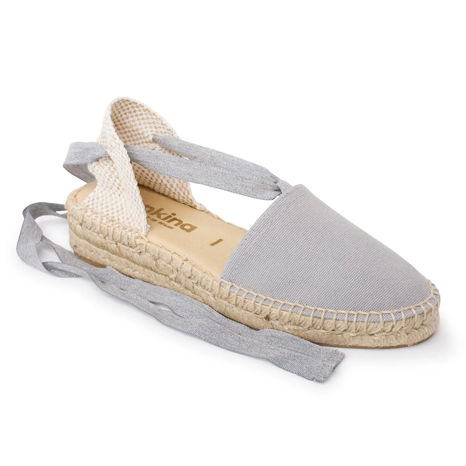 Tamarita Eco Canvas Vegan Espadrille Wedges - Grey