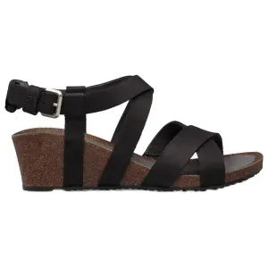 Teva Mahonia Wedge Cross Strap Black Womens Sandals