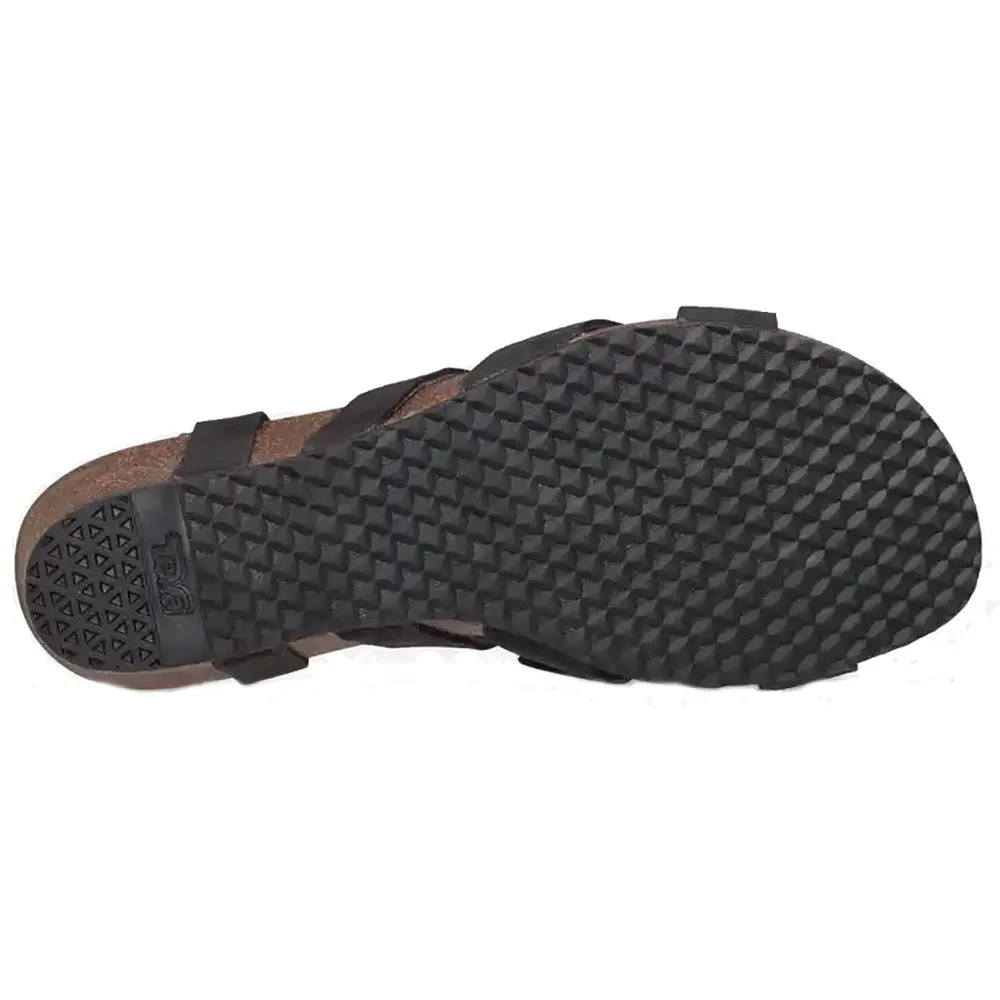 Teva Mahonia Wedge Cross Strap Black Womens Sandals