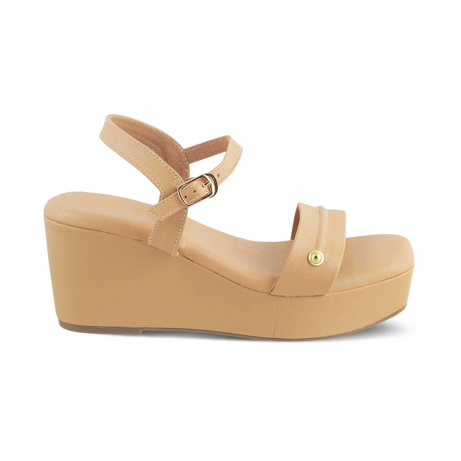 The Amsterdam Beige Women's Dress Wedge Sandals Tresmode