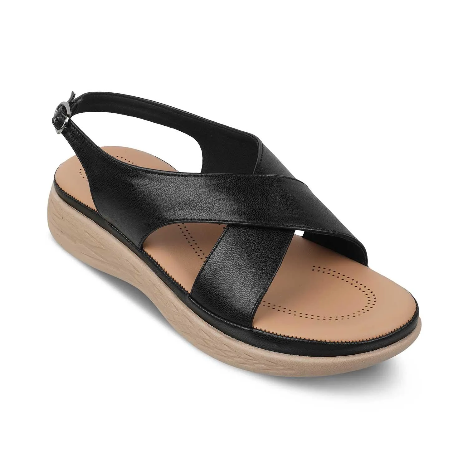 The Havit Black Women's Casual Wedge Sandals Tresmode