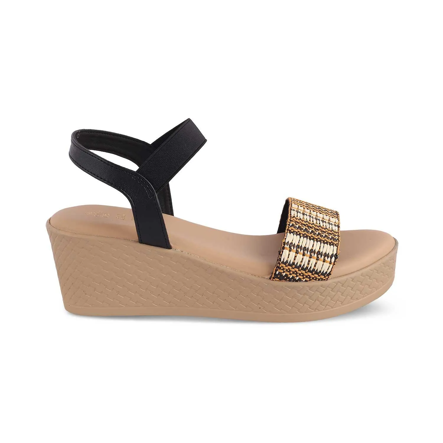 The Medge Black Women's Dress Wedge Sandals Tresmode