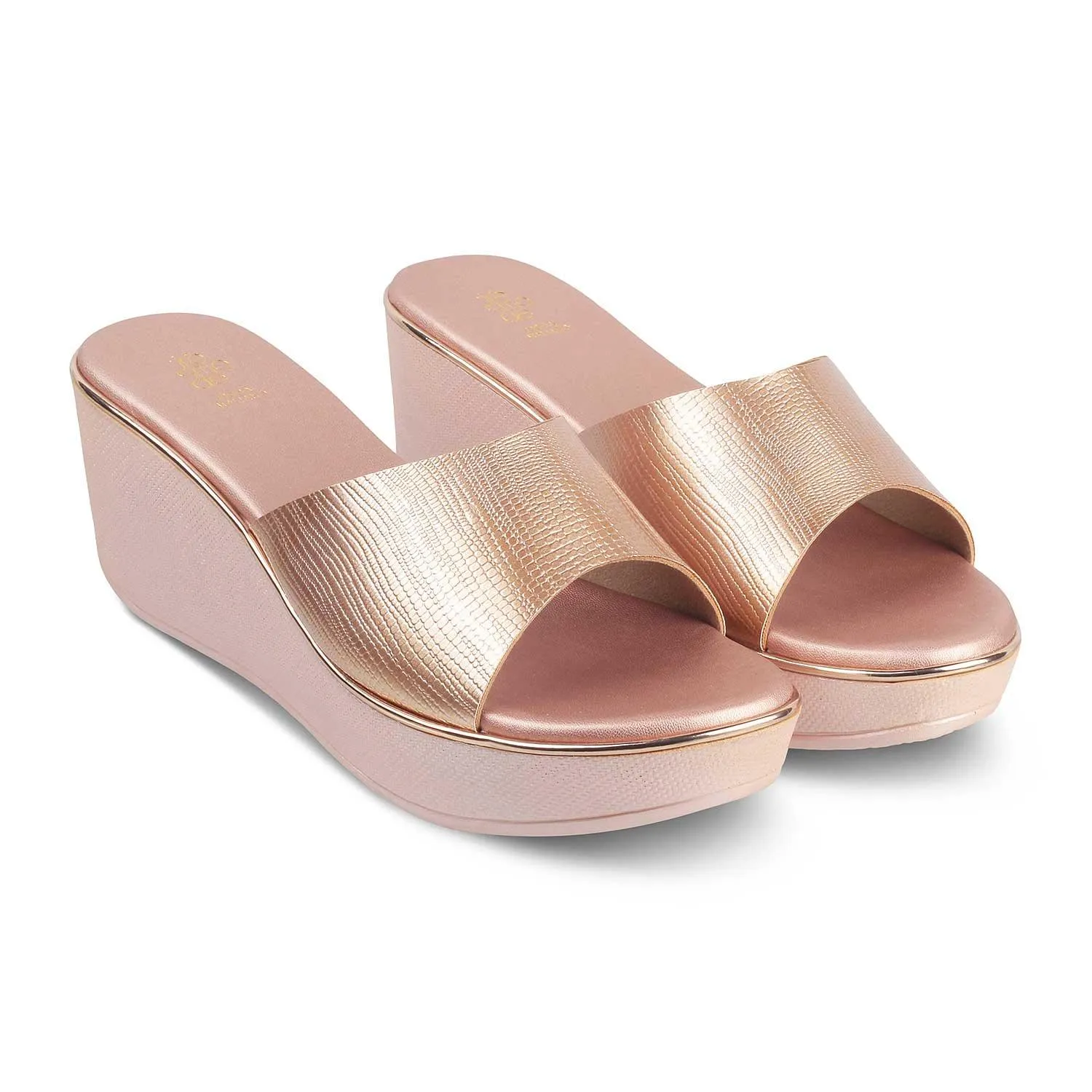 The Sanle Champagne Women's Dress Wedge Sandals Tresmode