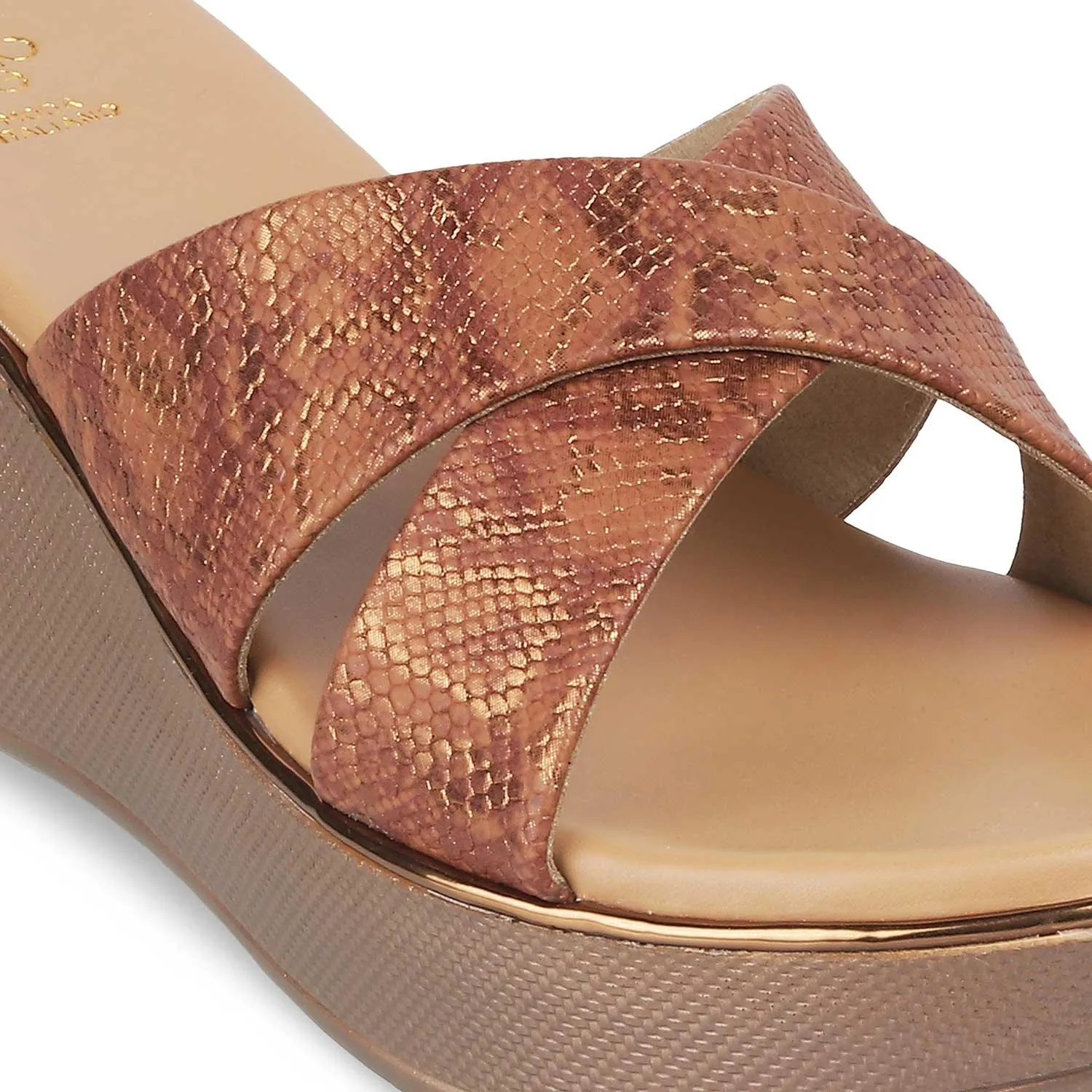 The Savvy Bronze Women's Dress Wedge Sandals Tresmode