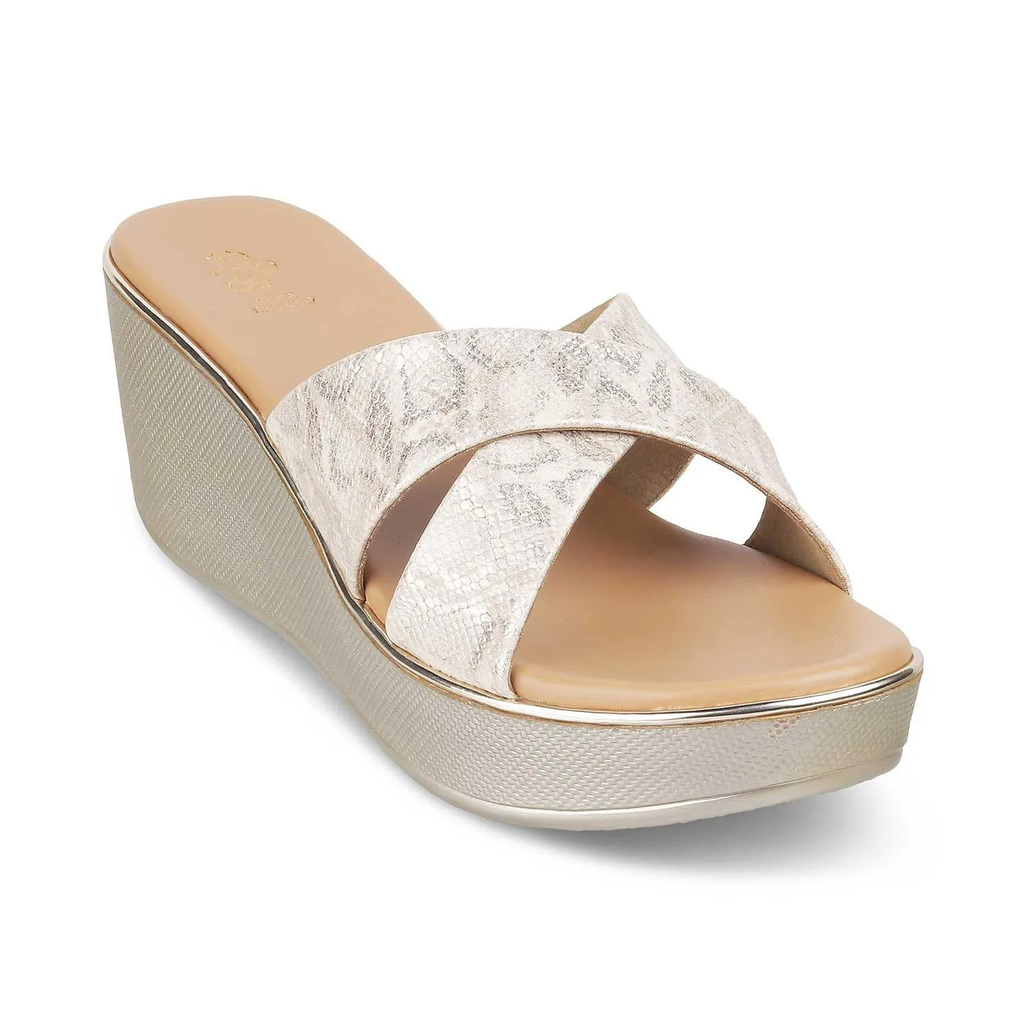 The Savvy Gold Women's Dress Wedge Sandals Tresmode