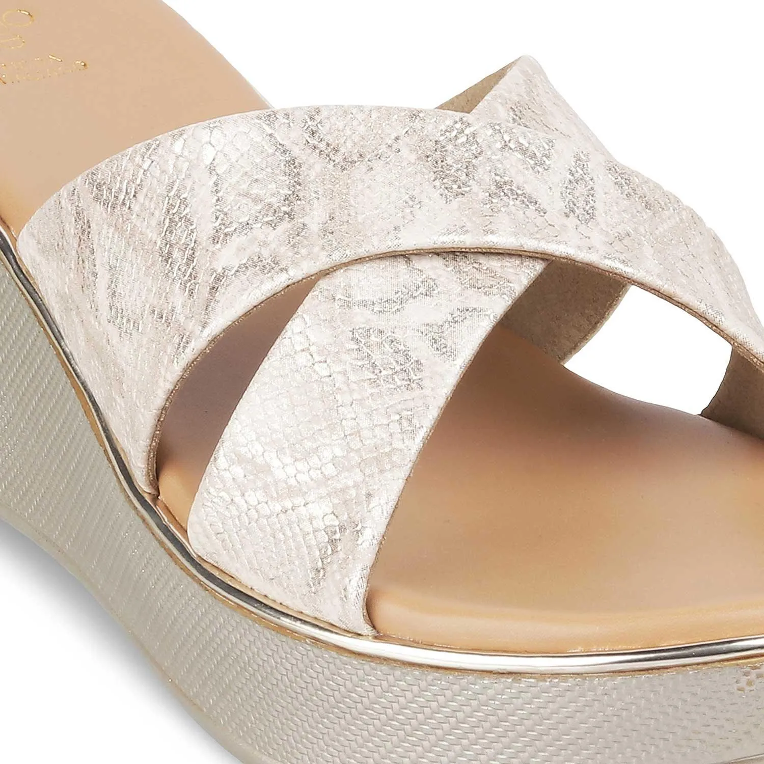 The Savvy Gold Women's Dress Wedge Sandals Tresmode