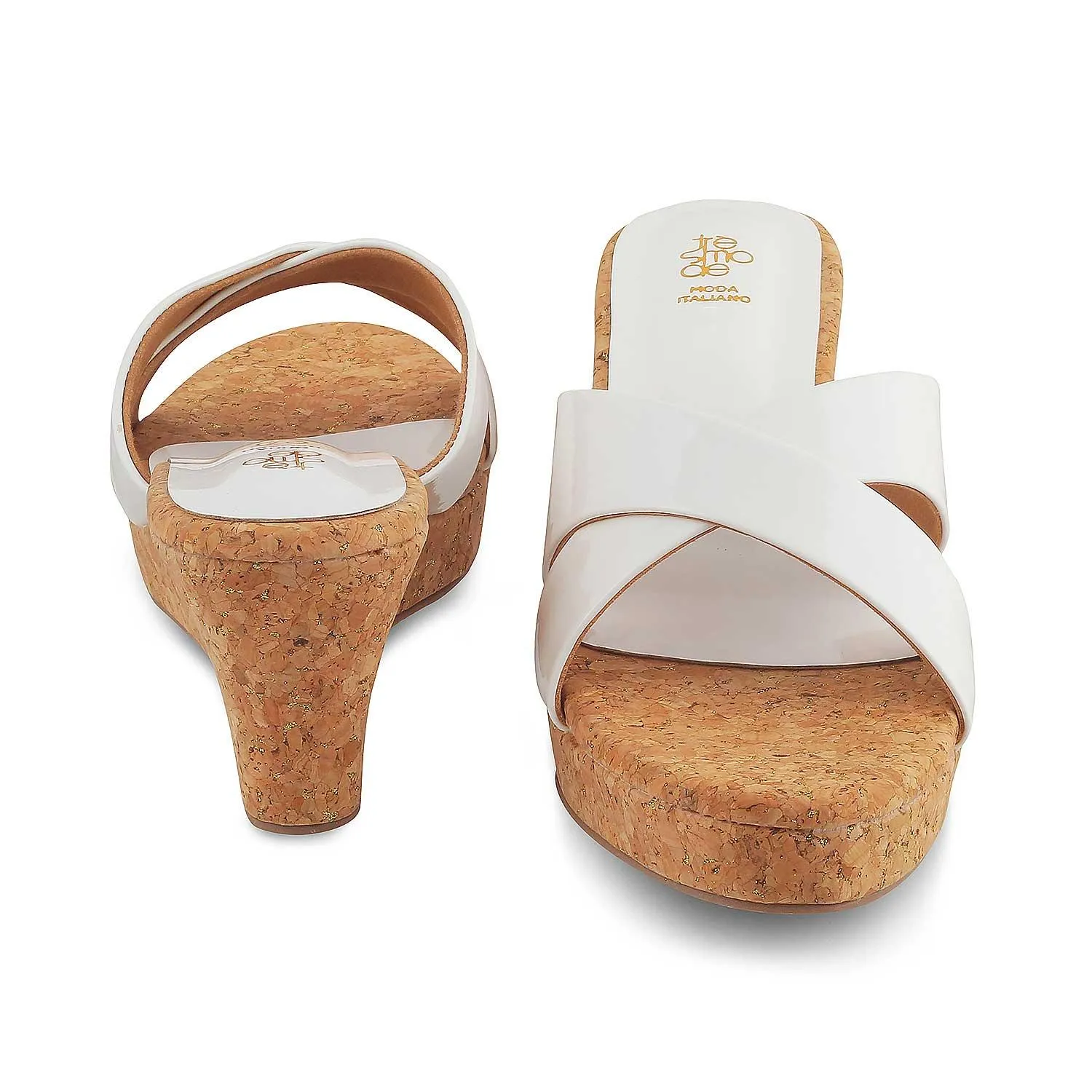 The Simi White Women's Dress Wedge Sandals Tresmode