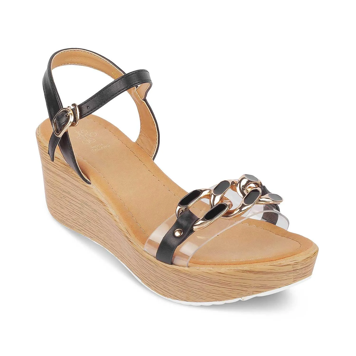 Tresmode Trwedge Black Women's Dress Wedge Sandals