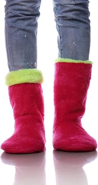 Unisex Slippers Socks, Warm Fluffy Socks with Sherpa Fleece Non Slip