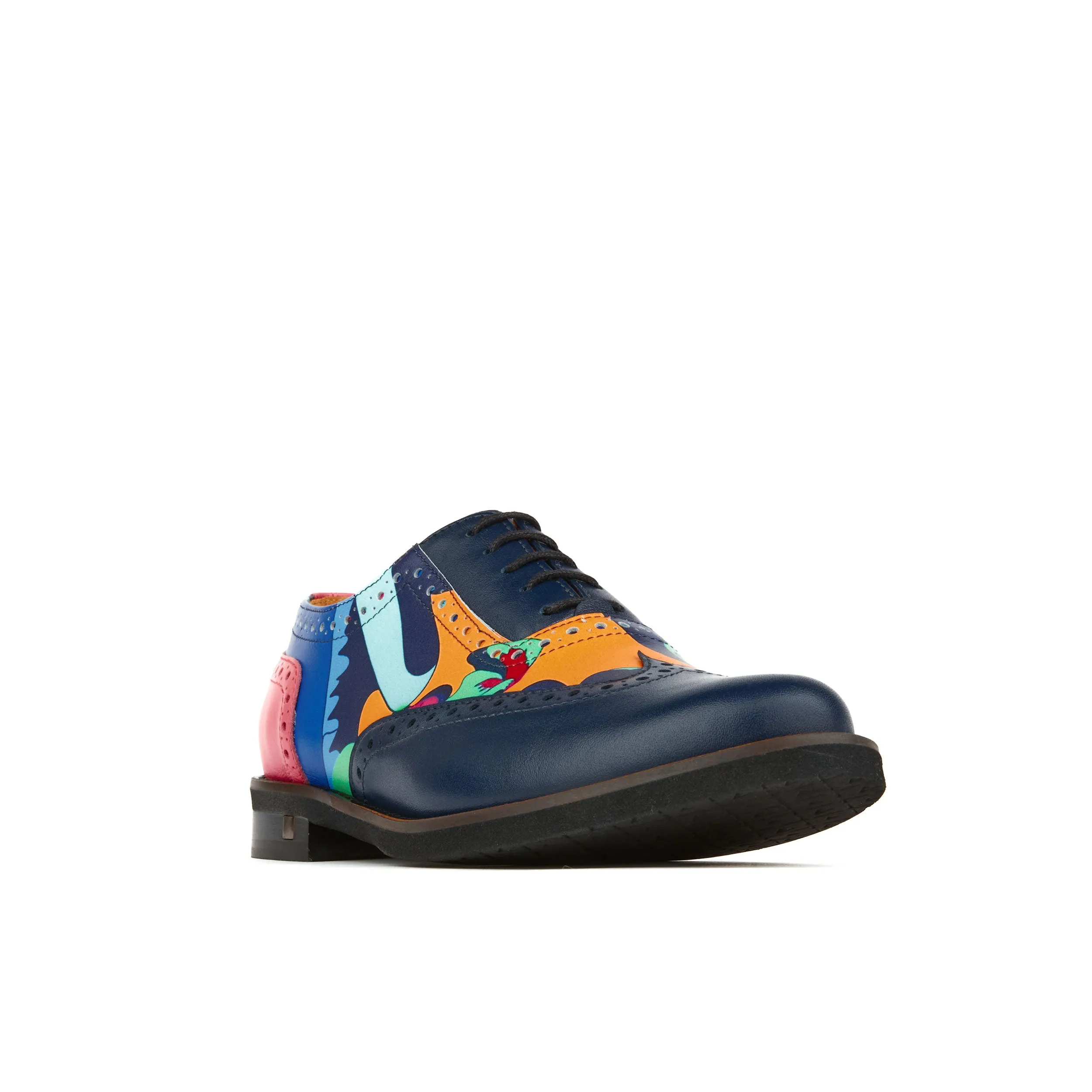 Vivienne - Blue Jungle - Women's almond toe lace up oxfords in colourful leather