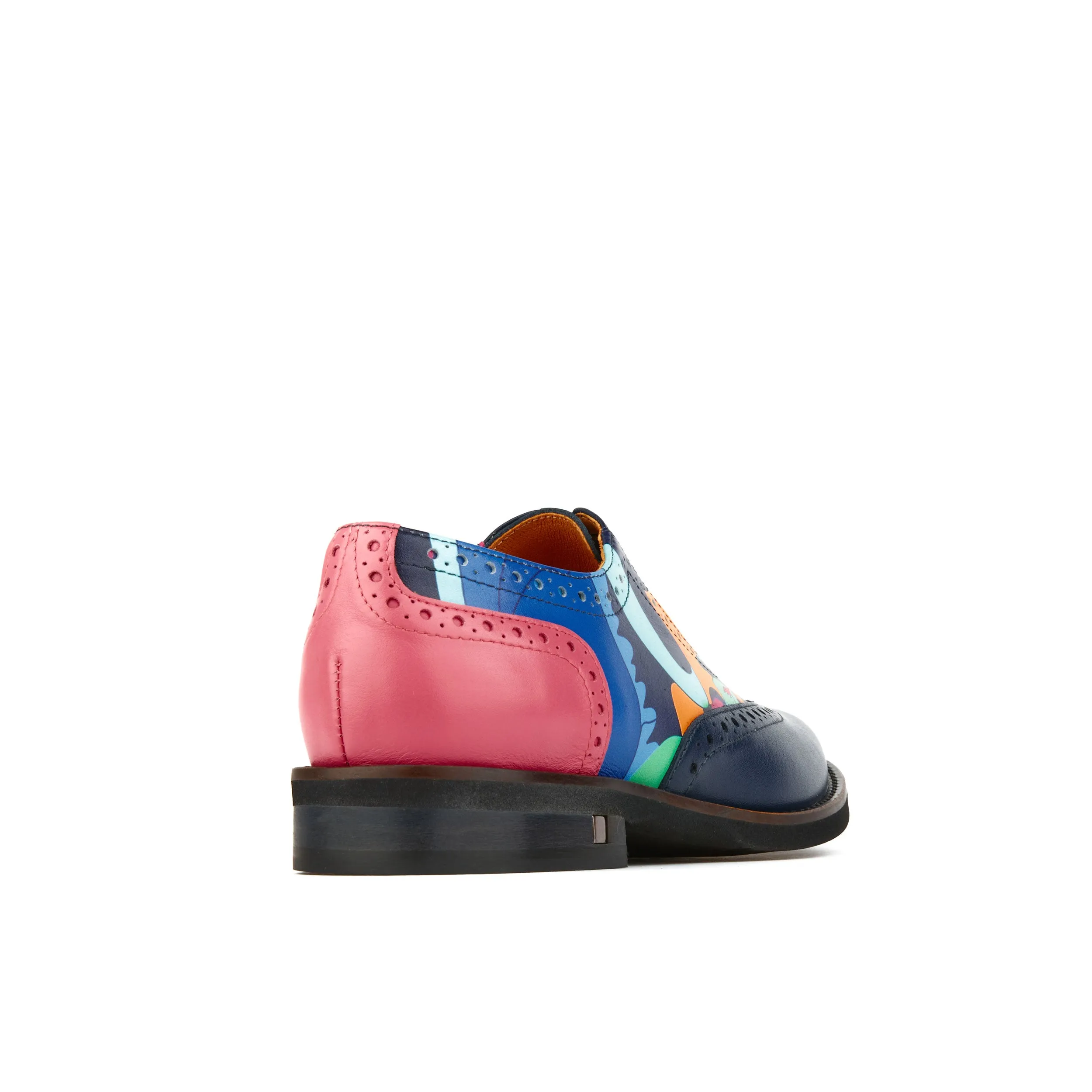 Vivienne - Blue Jungle - Women's almond toe lace up oxfords in colourful leather