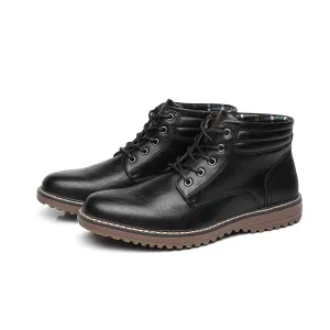 West Louis™ Luxury Handmade Leather Office Ankle Boots