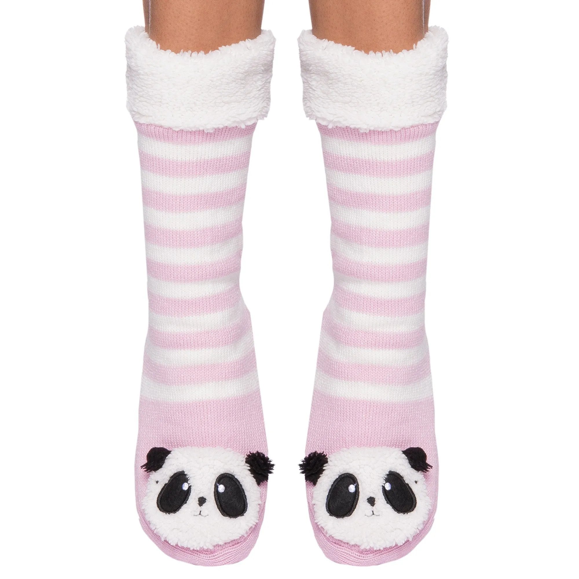 Women's Cute Knit Animal Face Slipper Socks