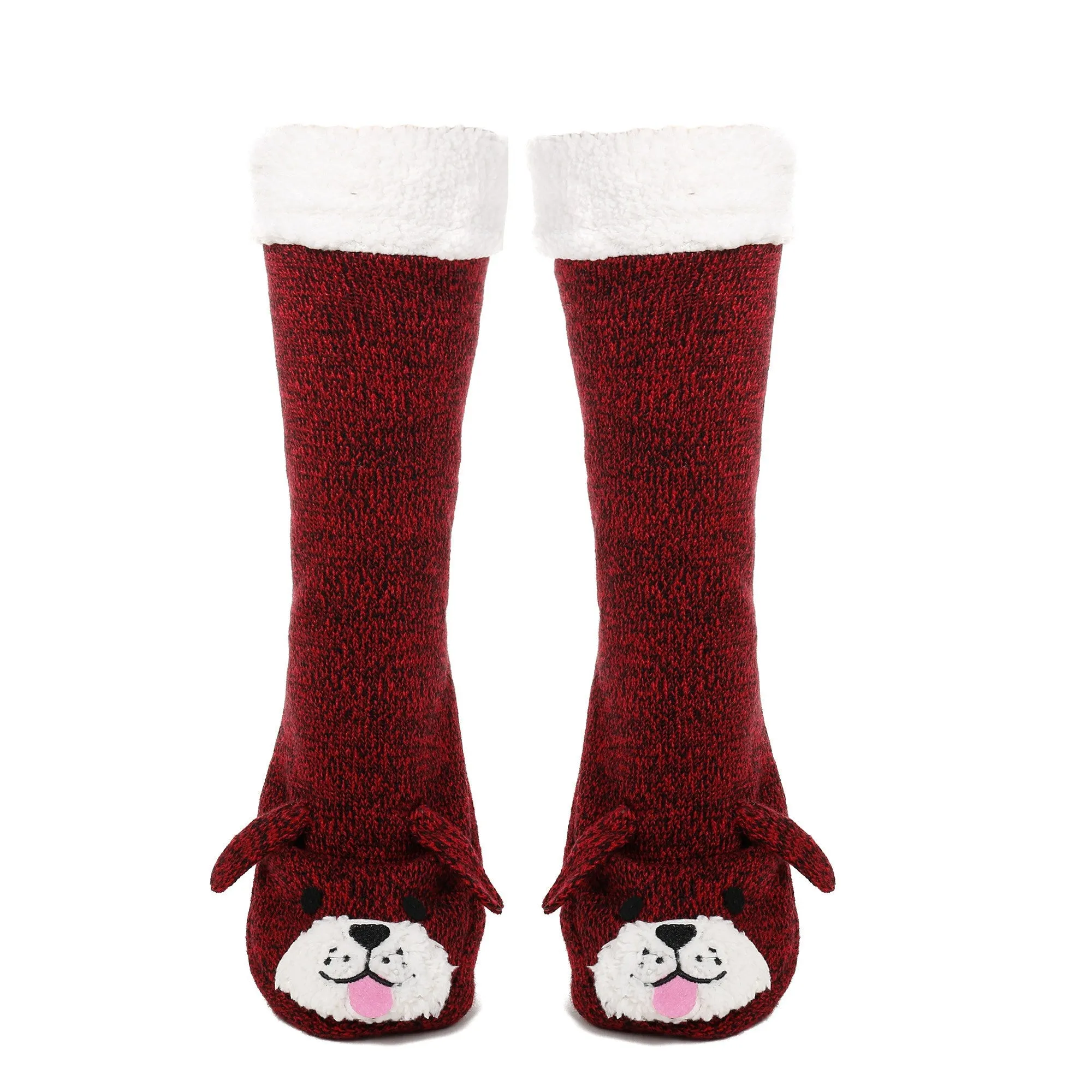 Women's Cute Knit Dog Slipper Socks