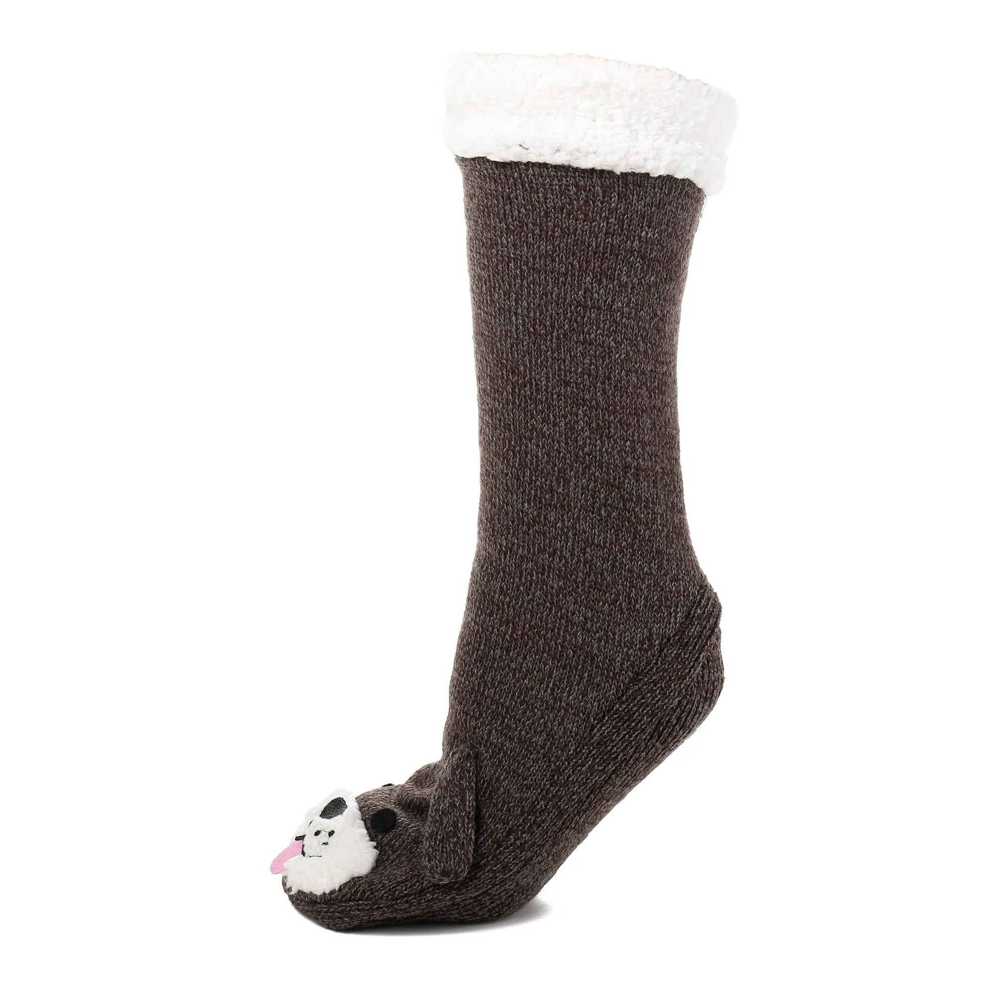 Women's Cute Knit Dog Slipper Socks