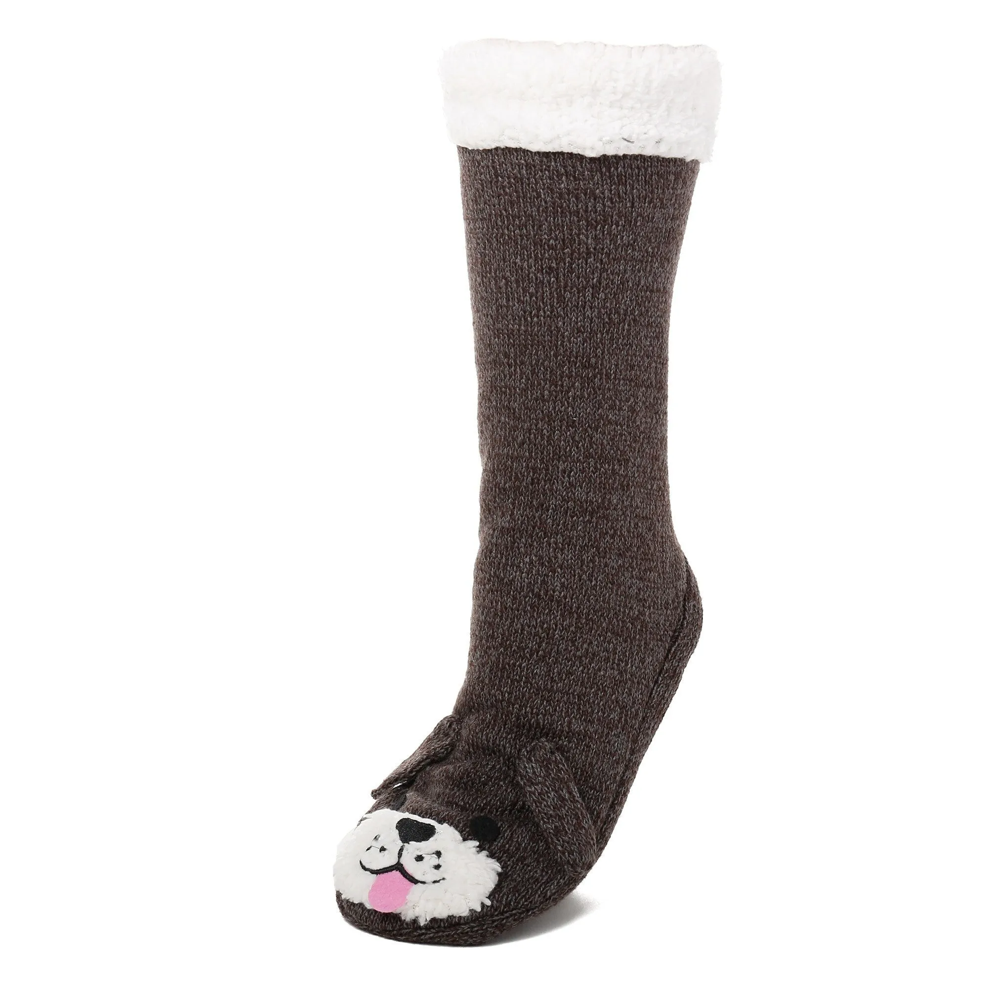 Women's Cute Knit Dog Slipper Socks