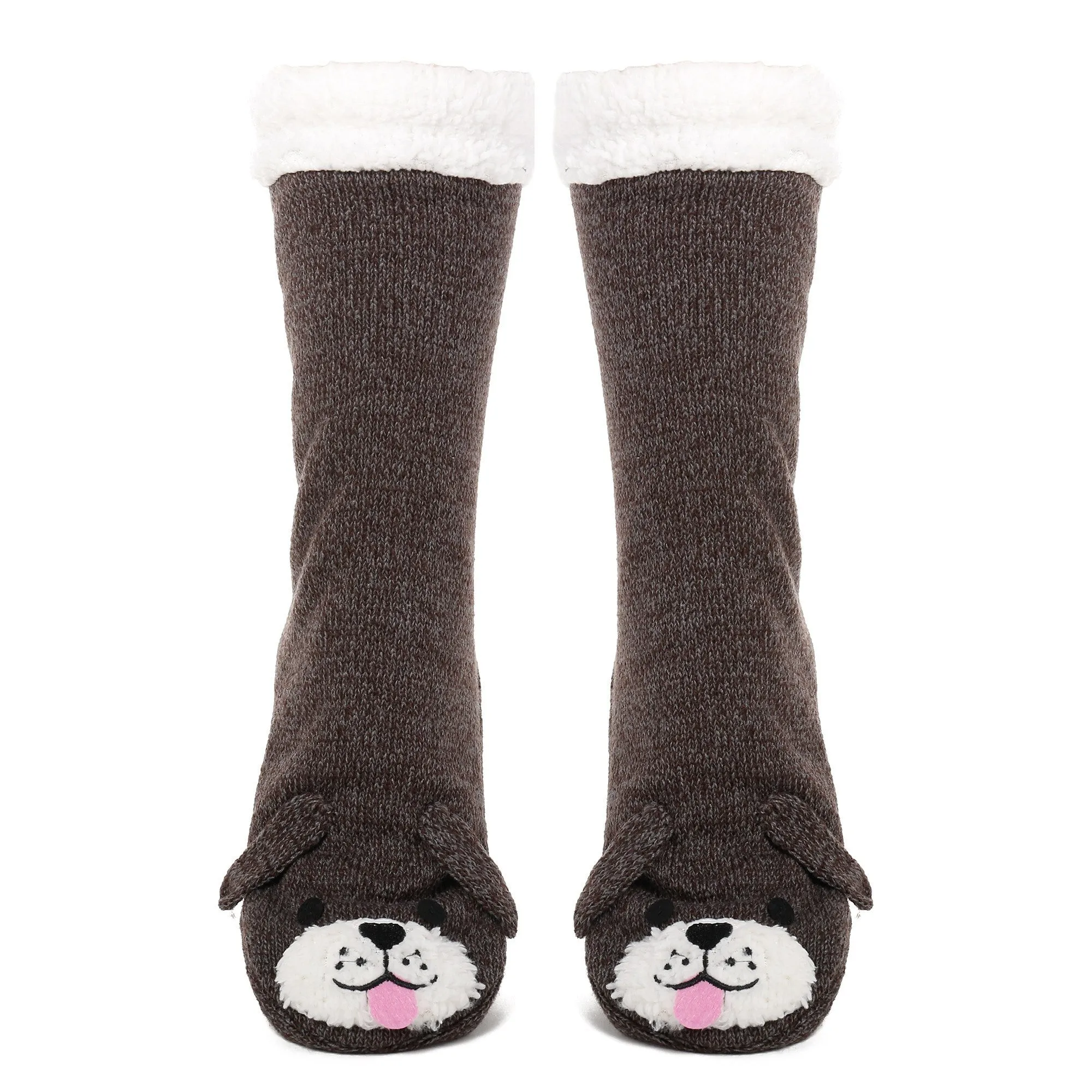 Women's Cute Knit Dog Slipper Socks