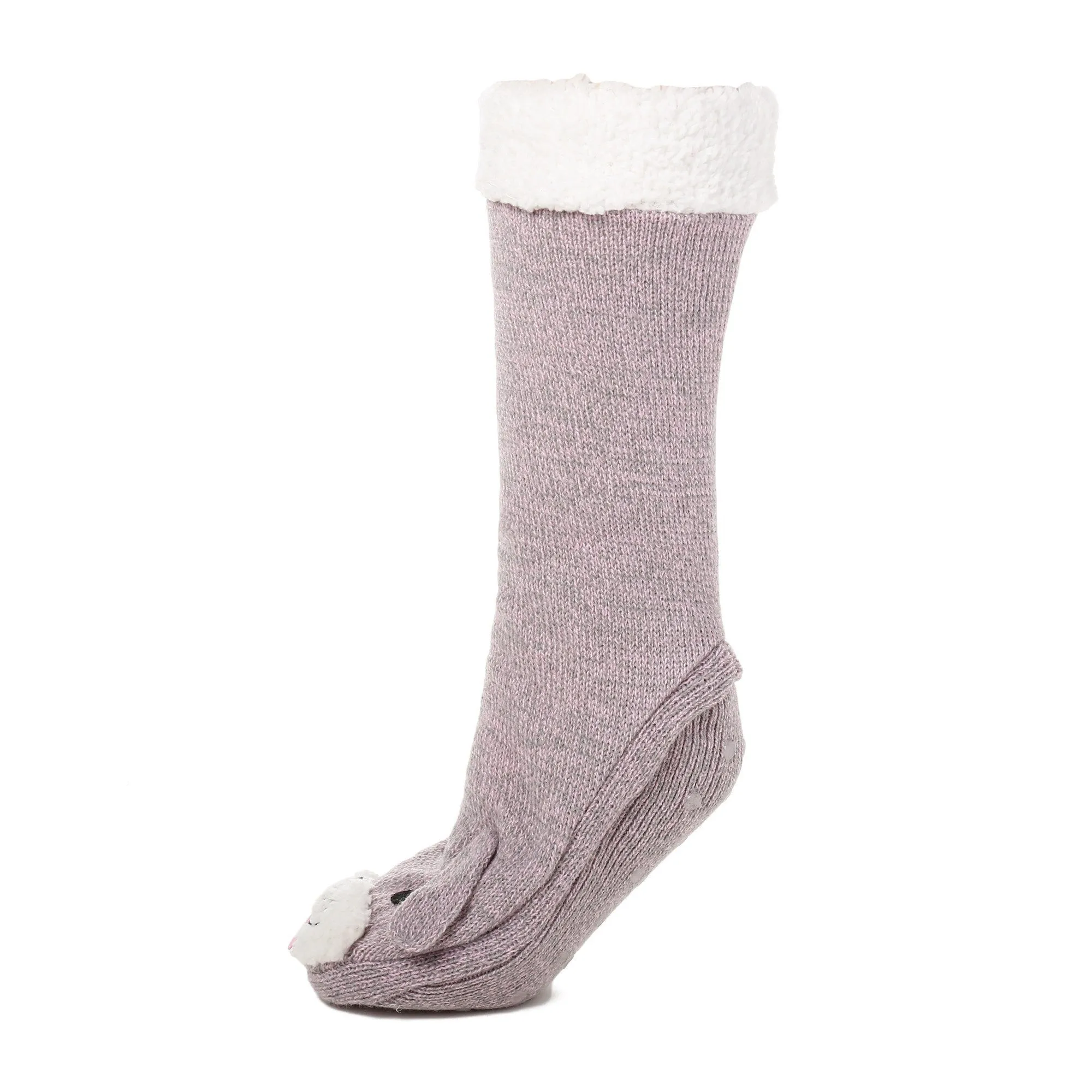 Women's Cute Knit Dog Slipper Socks