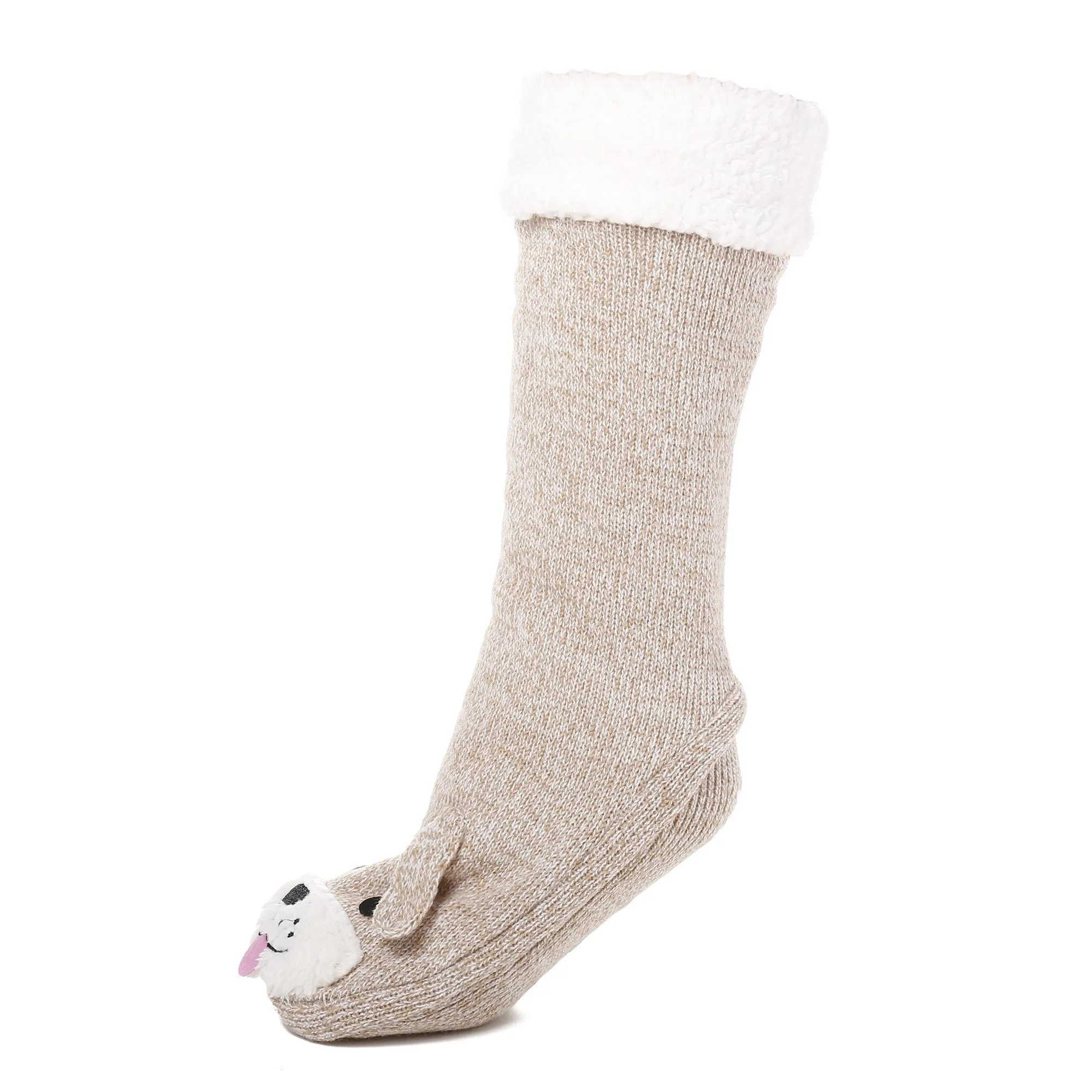 Women's Cute Knit Dog Slipper Socks