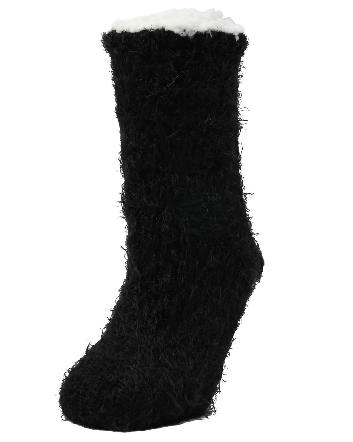 Women's Furry Sherpa-Lined Winter Crew Slipper Sock